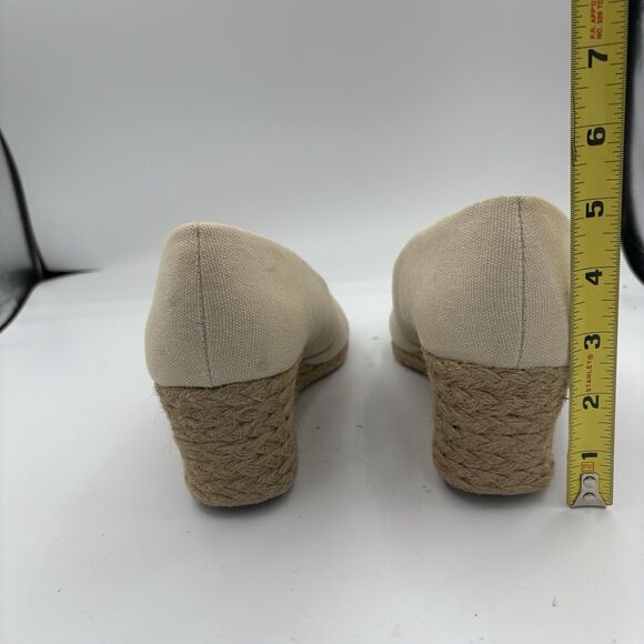 Adrienne Vittadini Sandals Womens 9.5 Bailee Espadrille Wedge Tan Peep Toe‎ B4 - Picture 7 of 10